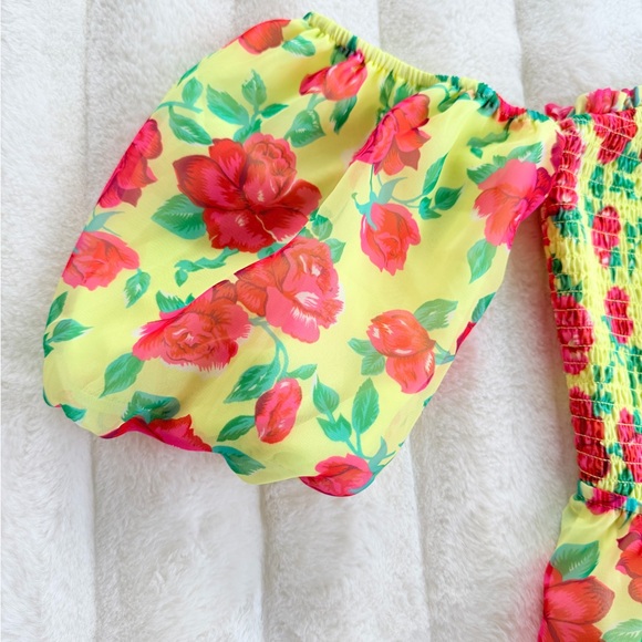 Betsey Johnson Yellow Floral Mini Dress NWT - Picture 7 of 9